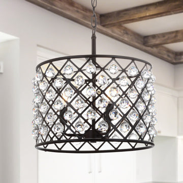 Gabrielle Crystal/Metal LED Pendant - JONATHAN Y
